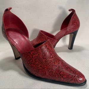 XOXO tooled leather heels